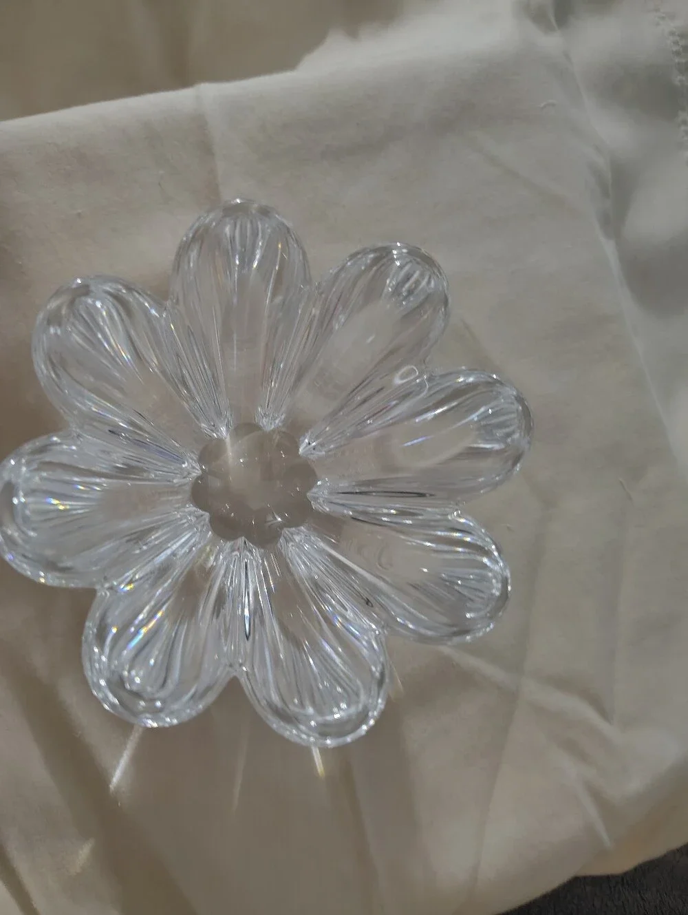 Orrefors swean Mayflower Art Crytal Signed Daisy Candy Bowl Vase